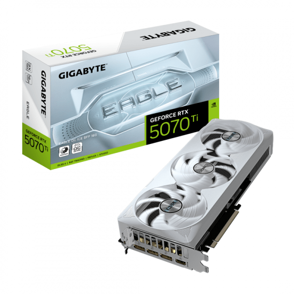 PLACA DE VIDEO GIGABYTE RTX 5070TI EAGLE OC ICE 16GB PLACA DE VIDEO GIGABYTE RTX 5070TI EAGLE OC ICE 16GB